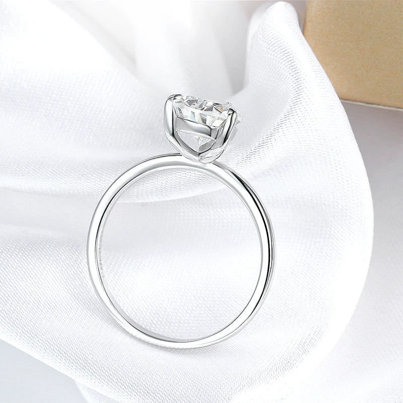 Pear Moissanite Solitaire Ring, 1ct to 4ct in 925