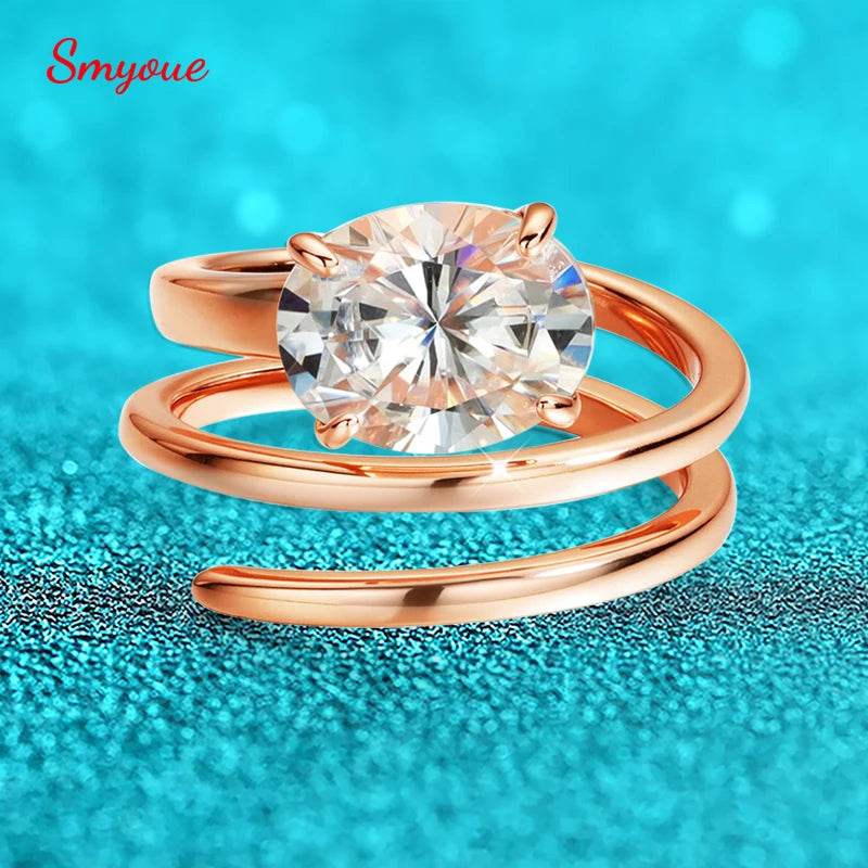 Moissanite Solitaire Ring, 1ct to 3ct Certified, 925