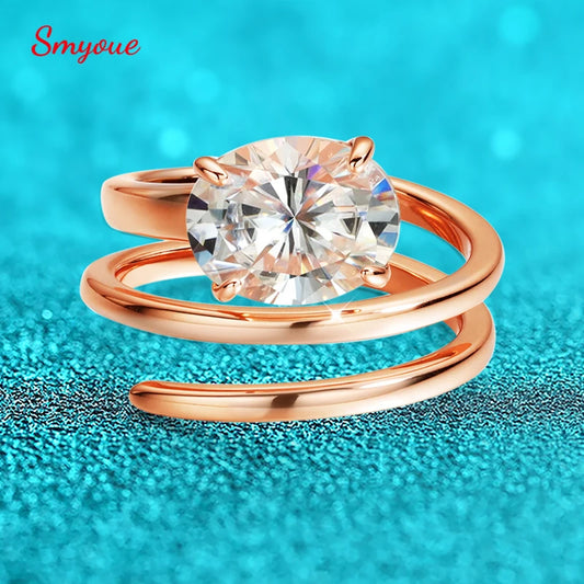 Moissanite Solitaire Ring, 1ct to 3ct Certified, 925