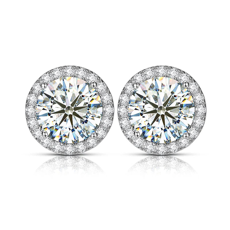 Ascher Cut Moissanite Earrings in 925 Silver