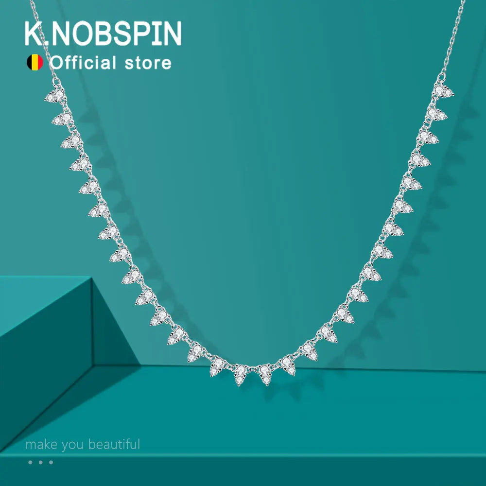 Moissanite Tennis Necklace, 2mm or 3mm 18 Inch s925