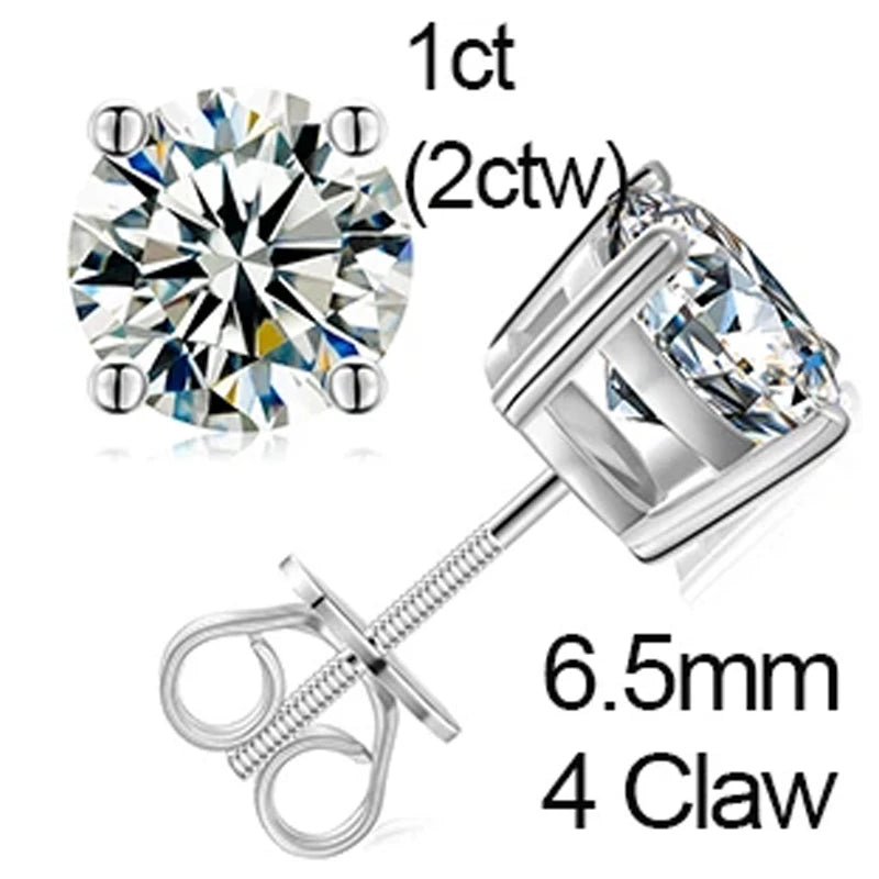Ascher Cut Moissanite Earrings in 925 Silver
