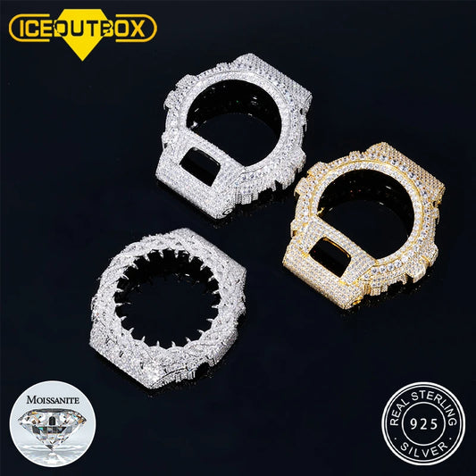 Iced Out Bezel Watch Case, Moissanite or Zircon