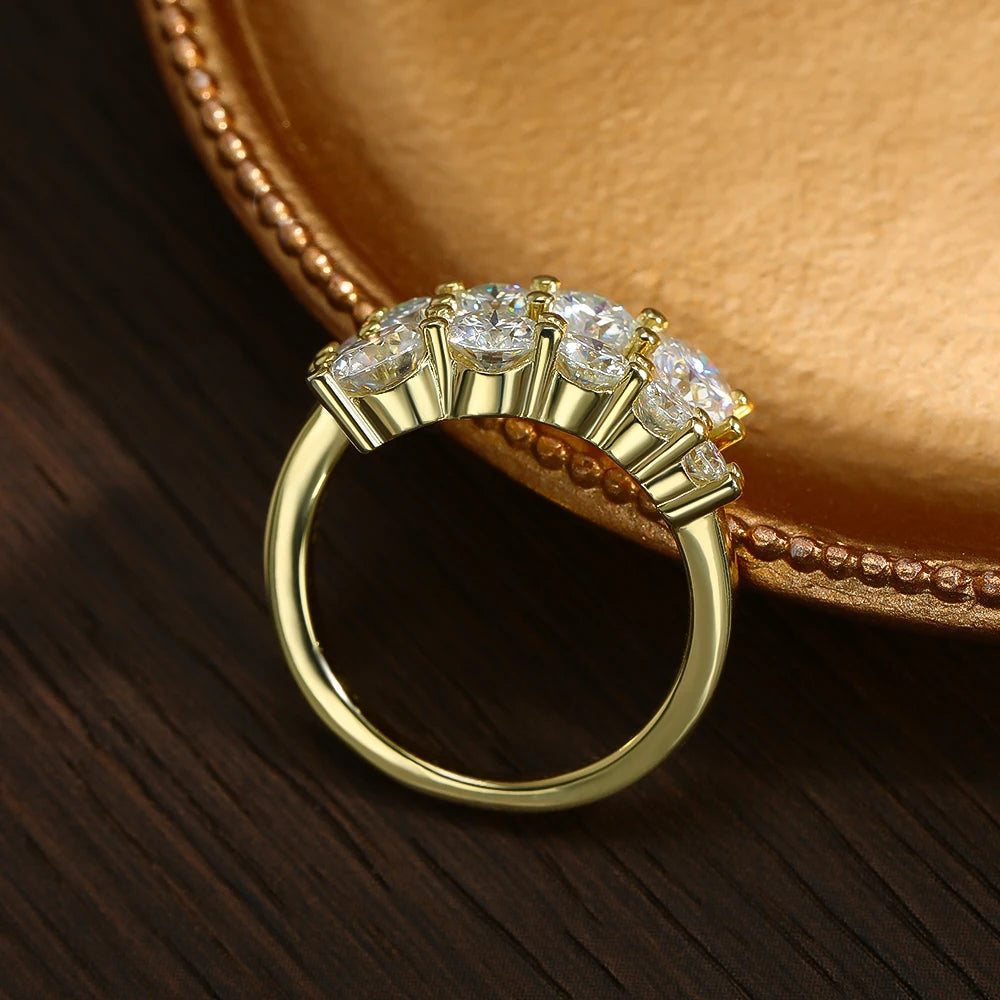 3.26cttw Moissanite Ring, GRA Certified in 925 Silver