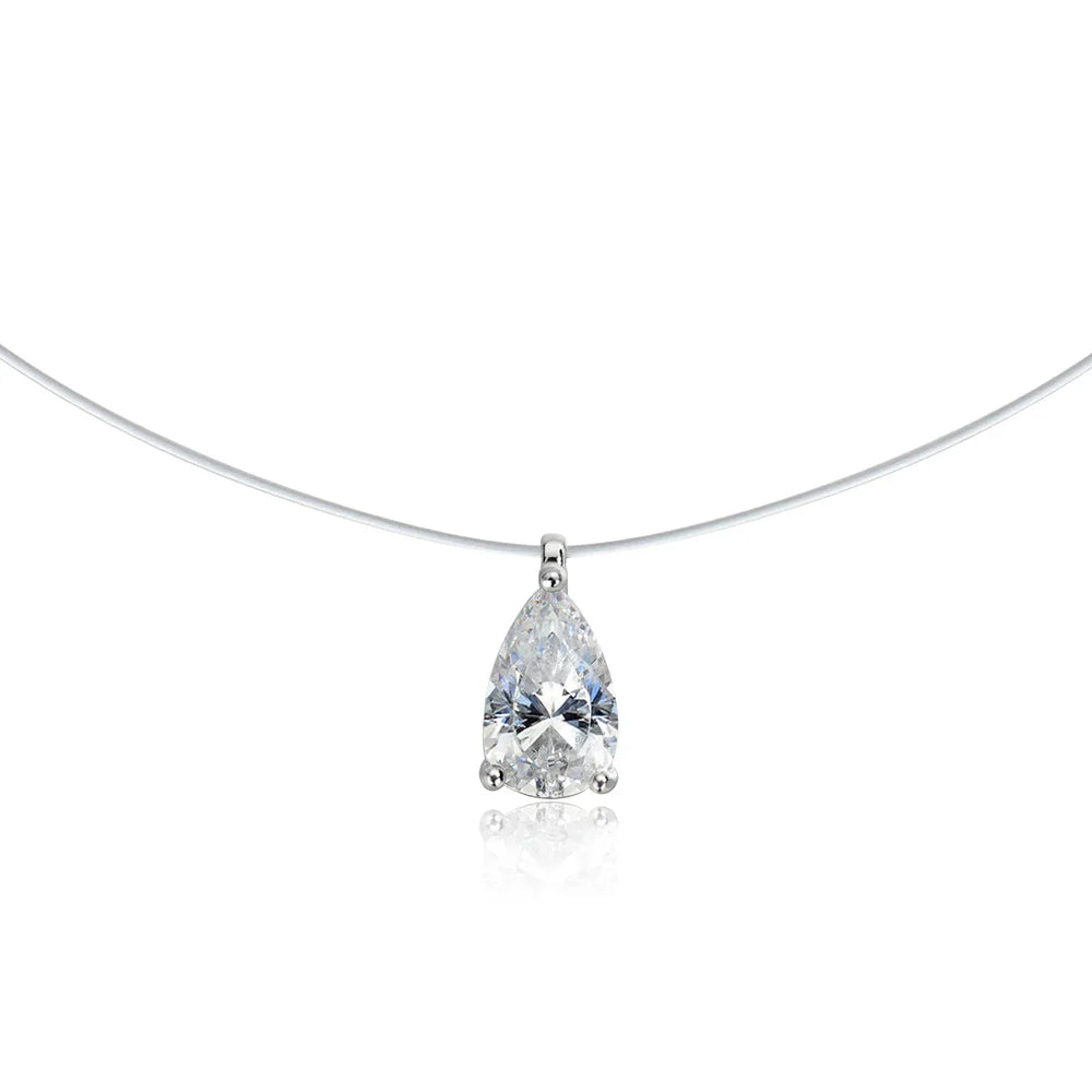 Moissanite Pendant Necklace, 1ct or 2ct in 925 Silver
