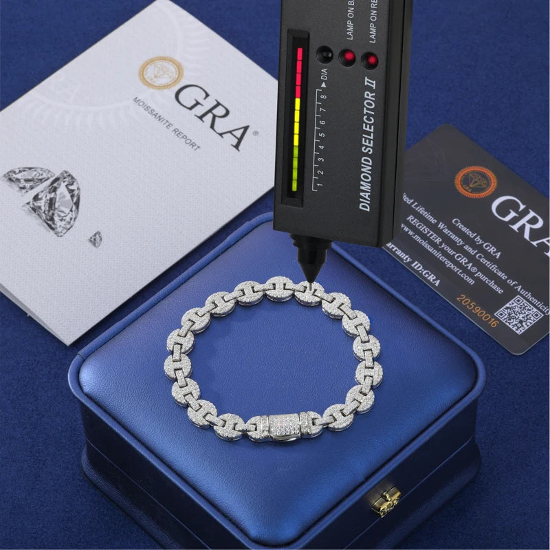 10mm Pig Nose Moissanite Chain, Necklace or Bracelet
