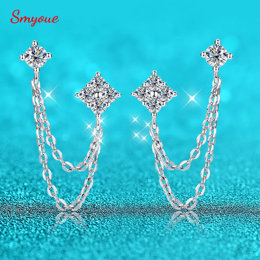 0.45cttw Moissanite Drop Stud Earrings in 925 Silver