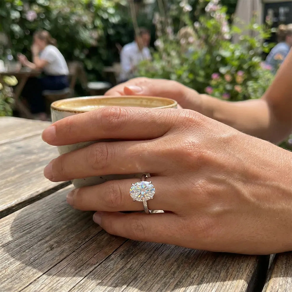 Oval Moissanite Ring, 1ct to 4ct GRA Certified