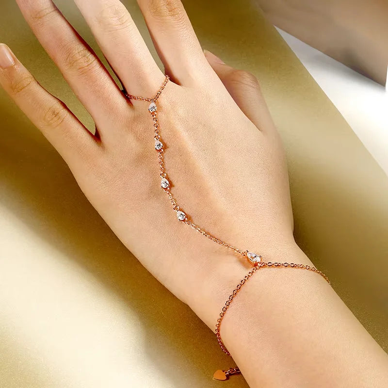 Pear Moissanite Bracelet in S925 Silver, 18k Plated