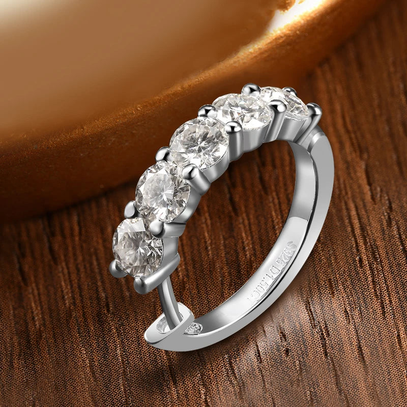 Moissanite Hoop Earrings, 3mm to 4mm in 925 Silver