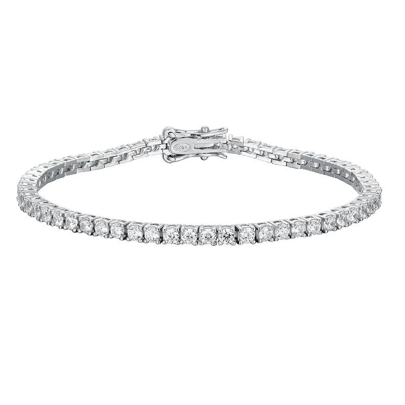 Moissanite Tennis Bracelet, 2mm to 6.5mm in 925 Silver