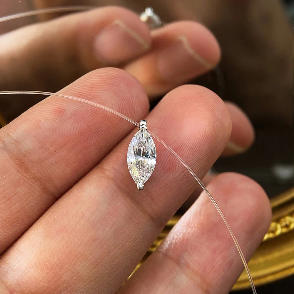 Moissanite Pendant Necklace, 1ct or 2ct in 925 Silver