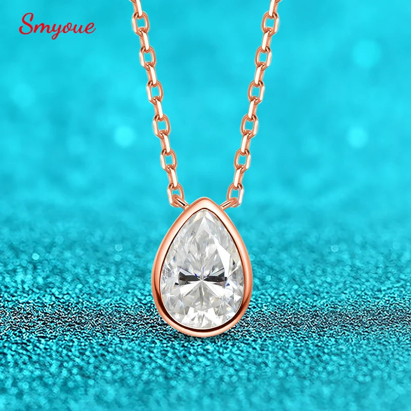 Pear Cut Moissanite Necklace, 1ct to 3ct GRA Certified
