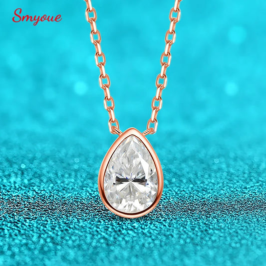 Pear Cut Moissanite Necklace, 1ct to 3ct GRA Certified