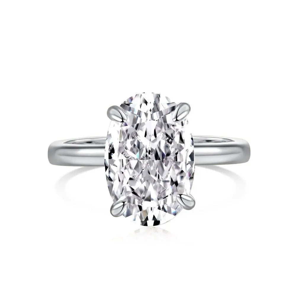 Oval Moissanite Ring, 1ct to 4ct GRA Certified
