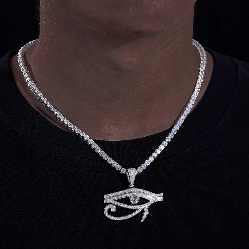 Eye of Horus Moissanite Pendant, With or Without Chain