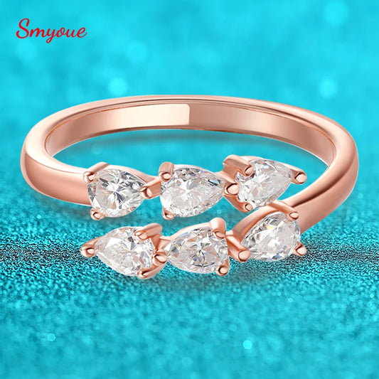Pear Drop Moissanite Promise Ring in S925 Silver