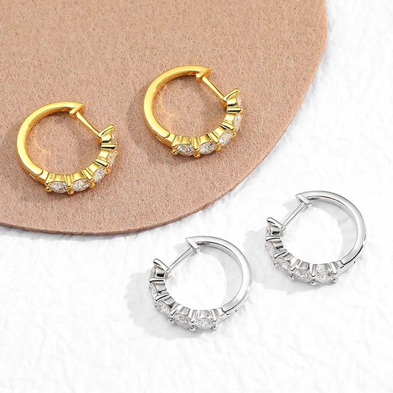 3cttw Moissanite Hoop Earrings in Sterling Silver
