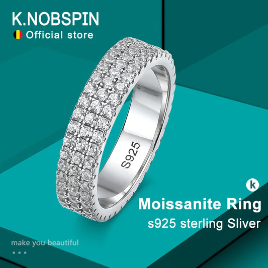 Full Moissanite Eternity Band Ring in 925 Silver