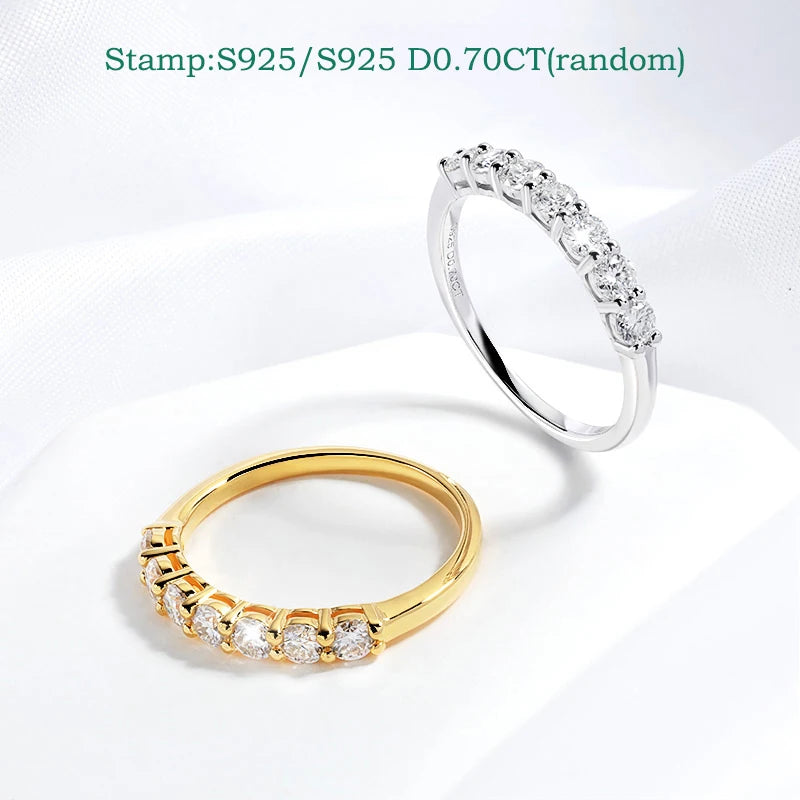 Moissanite Stacking Ring, 0.5cttw or 0.7cttw in S925