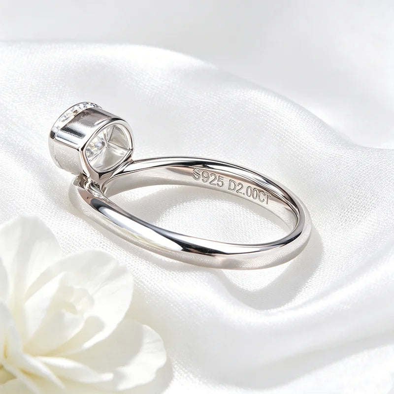 2ct Marquise Moissanite Ring, 6x12mm in 925 Silver