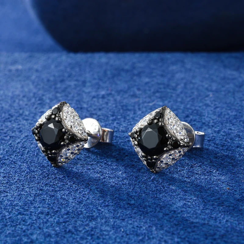 Iced Star Stud Earrings, Moissanite or CZ, 925 Silver