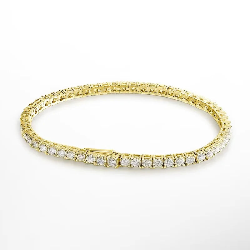 Moissanite Tennis Bracelet, 3mm GRA Certified 925 Silver