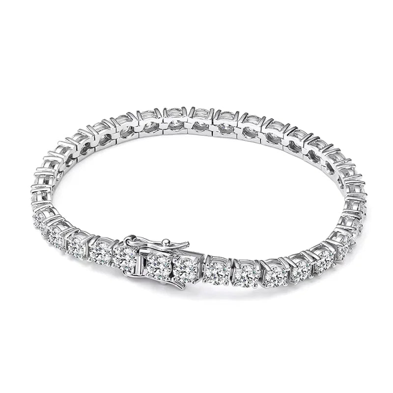 Moissanite Tennis Bracelet, 3mm GRA Certified 925 Silver