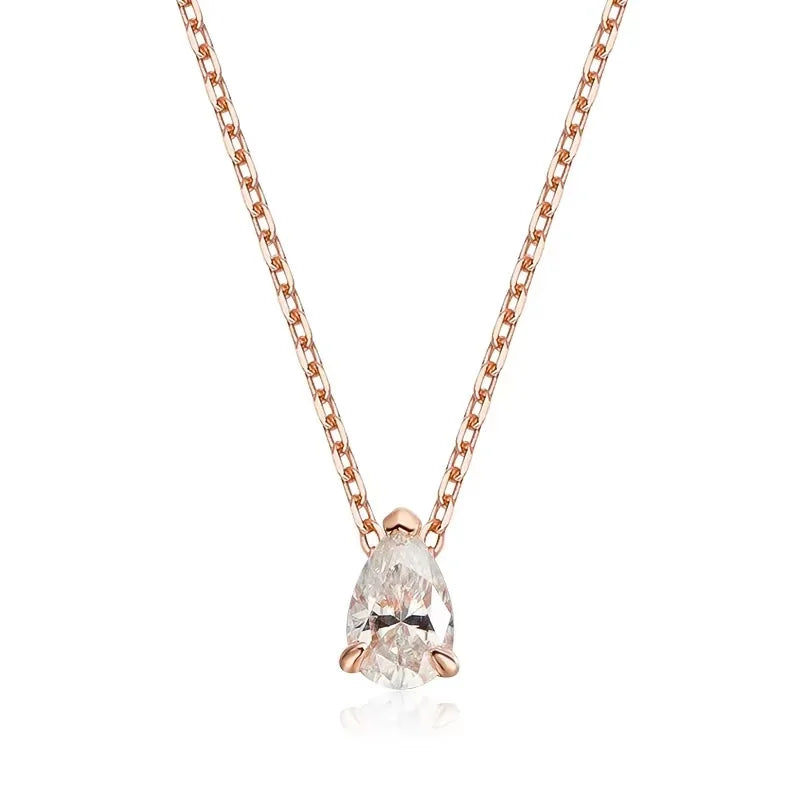 Pear Moissanite Pendant Necklace, 1ct to 4ct, 3 Styles