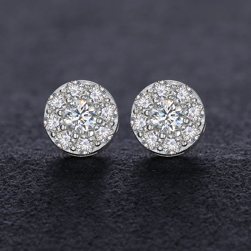 Ascher Cut Moissanite Earrings in 925 Silver