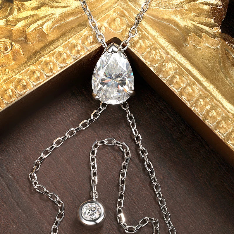 Pear Cut Moissanite Pendant, 1ct to 3ct Certified