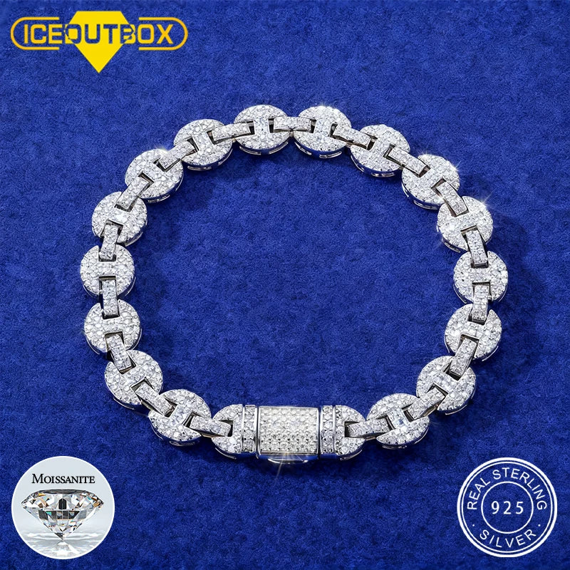 10mm Pig Nose Moissanite Chain, Necklace or Bracelet