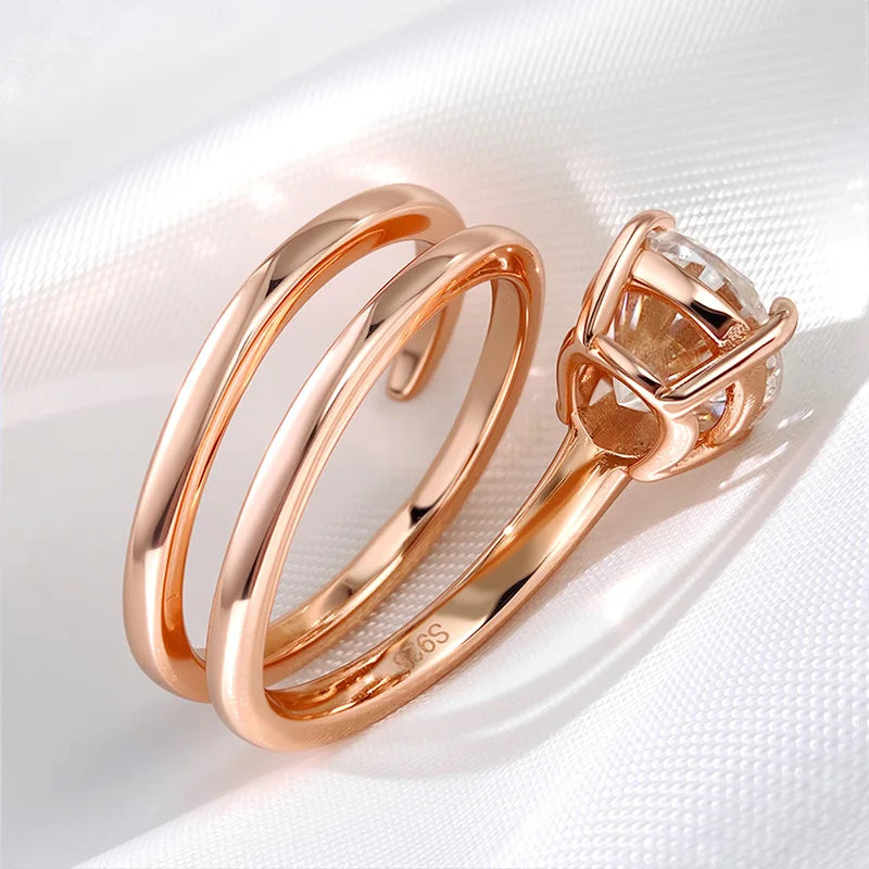 Moissanite Solitaire Ring, 1ct to 3ct Certified, 925