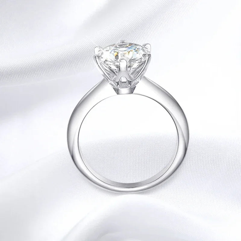 Moissanite Solitaire Ring, 0.5ct to 10ct, VVS1 Certified