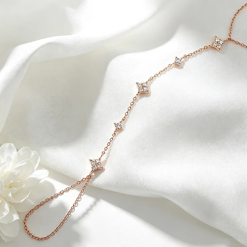 Certified Moissanite Bracelet, 14cm to 21cm Adjustable