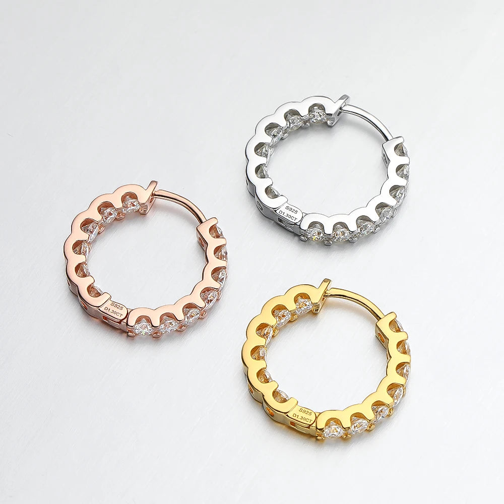 2.6cttw Moissanite Hoop Earrings in 925 Silver