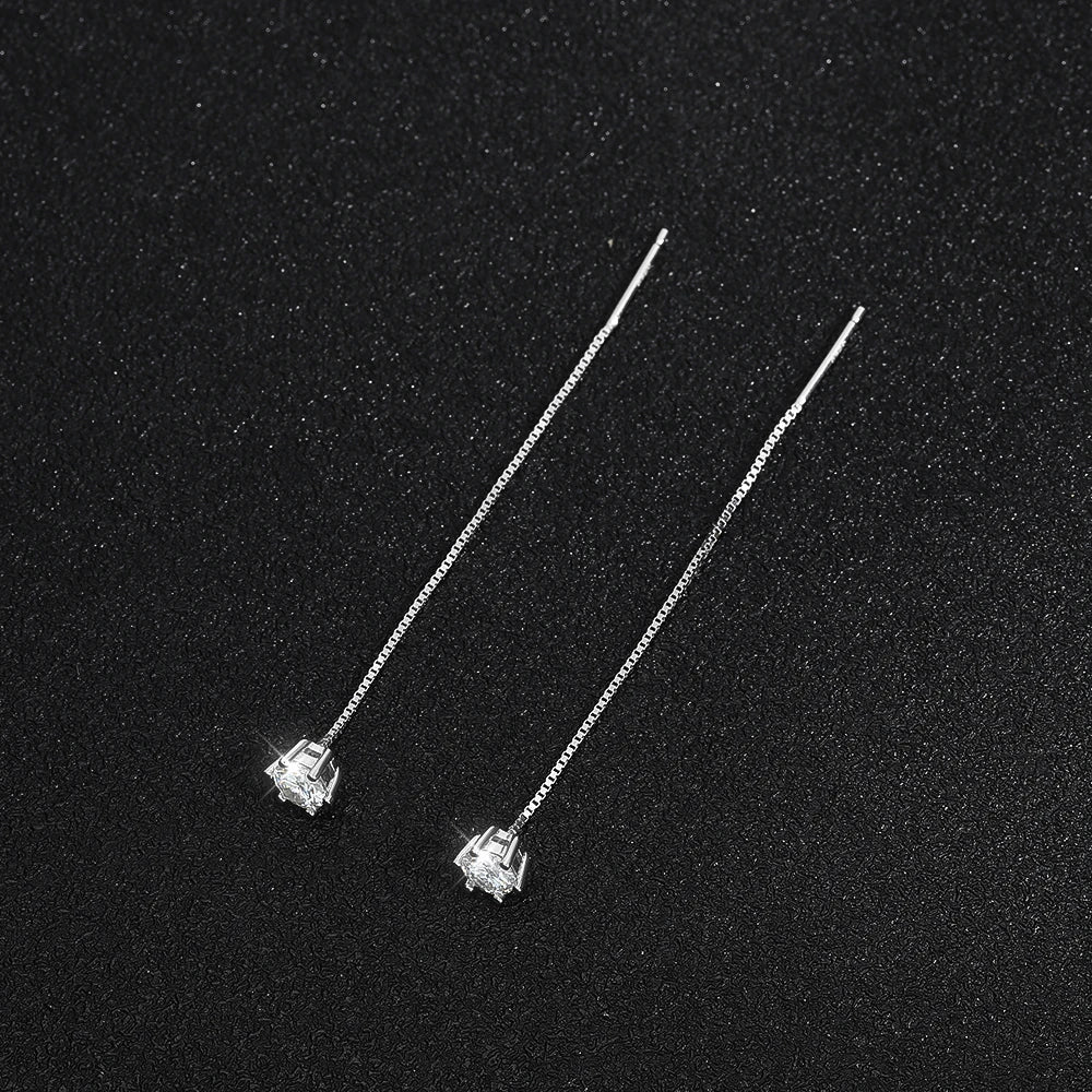 Moissanite Drop Earrings, 0.5ct or 1ct in s925 Silver