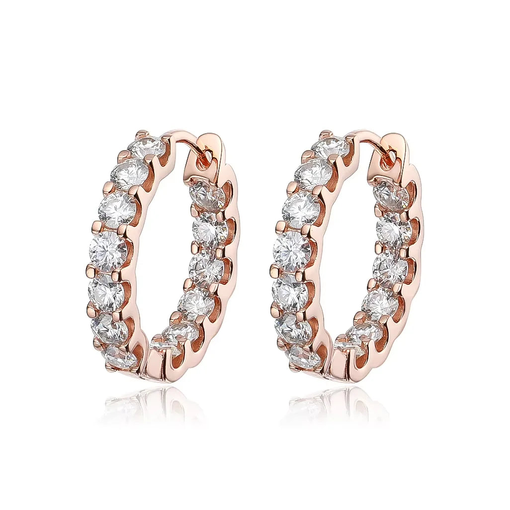 2.6cttw Moissanite Hoop Earrings in 925 Silver