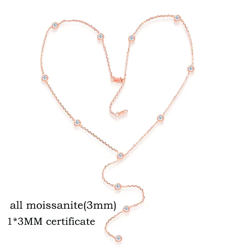 3mm Moissanite Bubble Pendant Necklace in S925 Silver