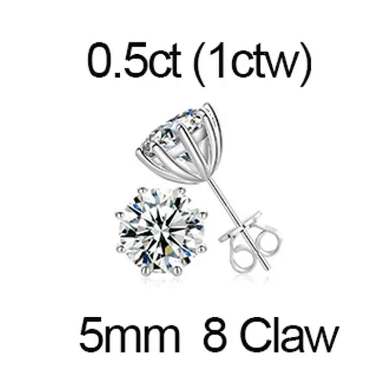 Ascher Cut Moissanite Earrings in 925 Silver