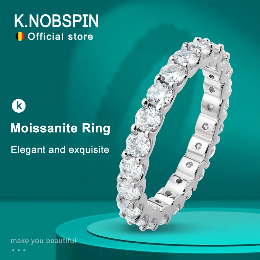 Moissanite Eternity Band, 2mm or 3mm in 925 Silver