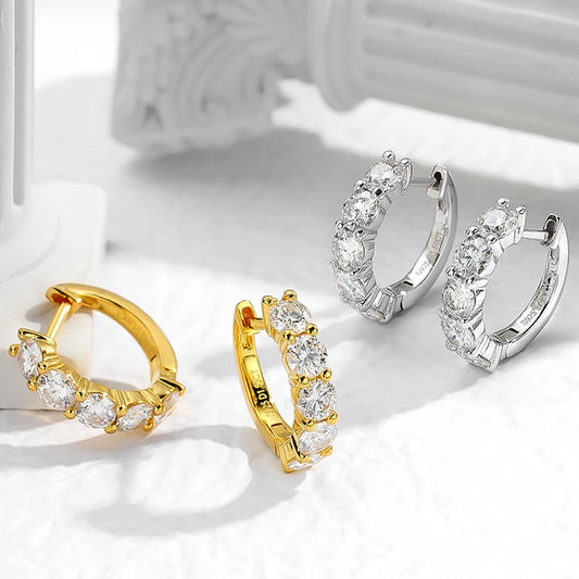 3cttw Moissanite Hoop Earrings in Sterling Silver