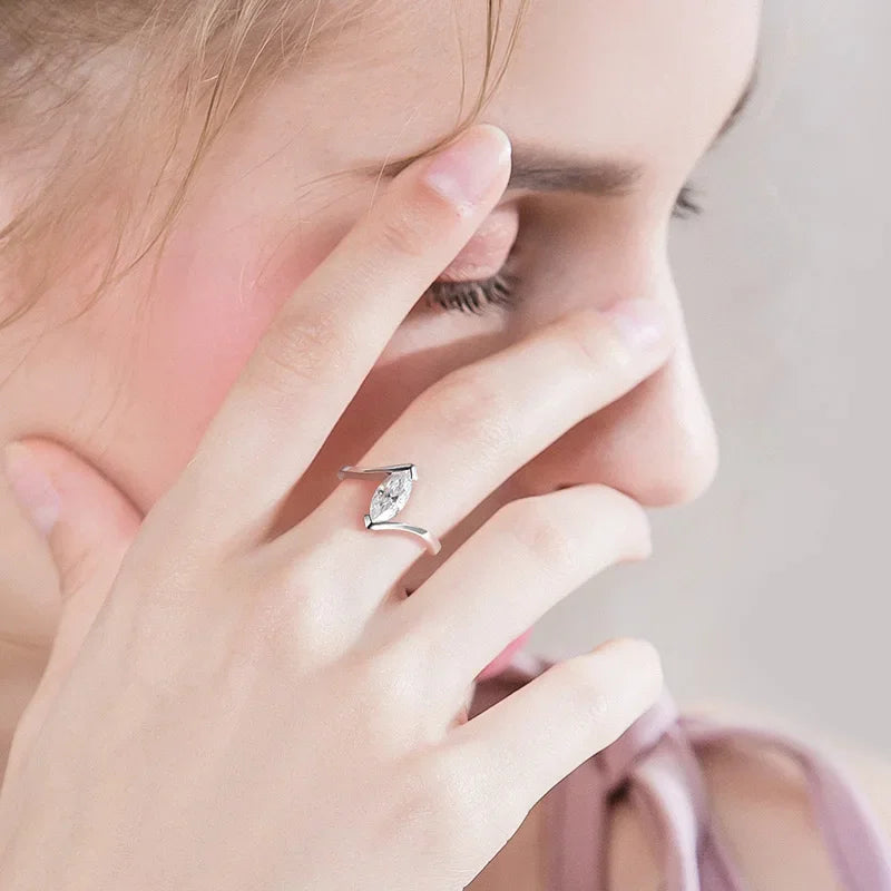 Marquise Moissanite Solitaire Ring, 1ct in 925 Silver