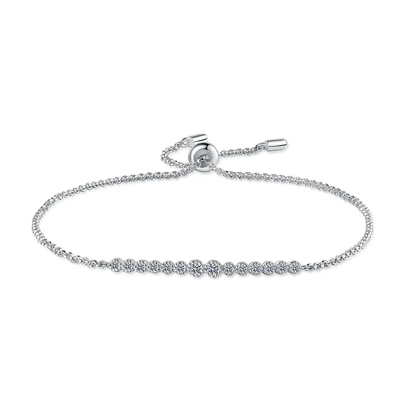 Gradient Moissanite Bracelet, Adjustable 14 to 22cm