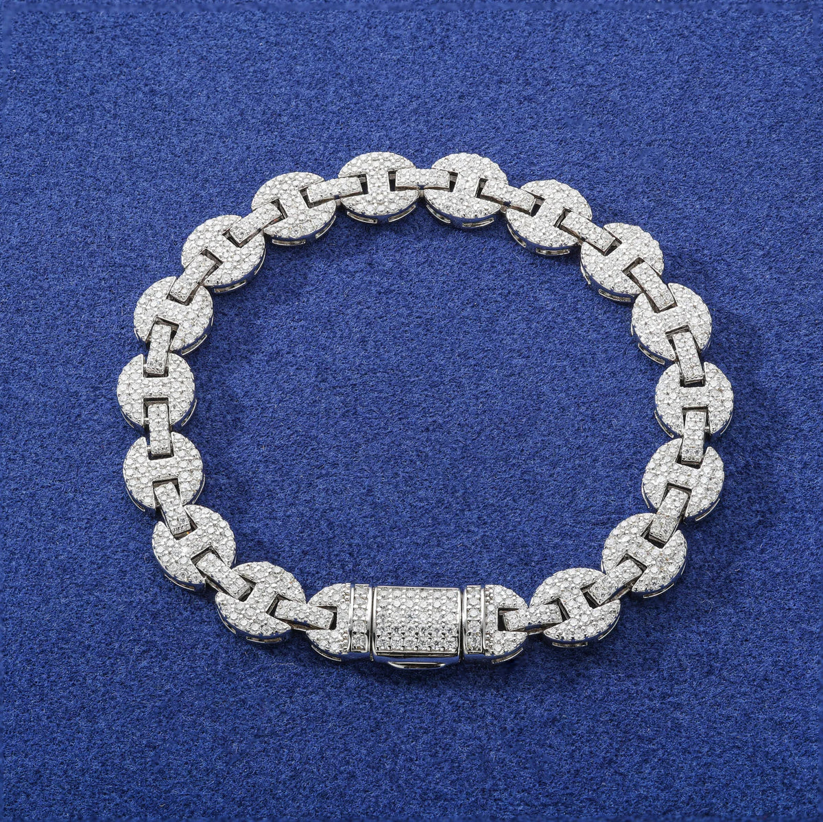Pig Nose Moissanite Bracelet, 6mm to 10mm in 925 Silver
