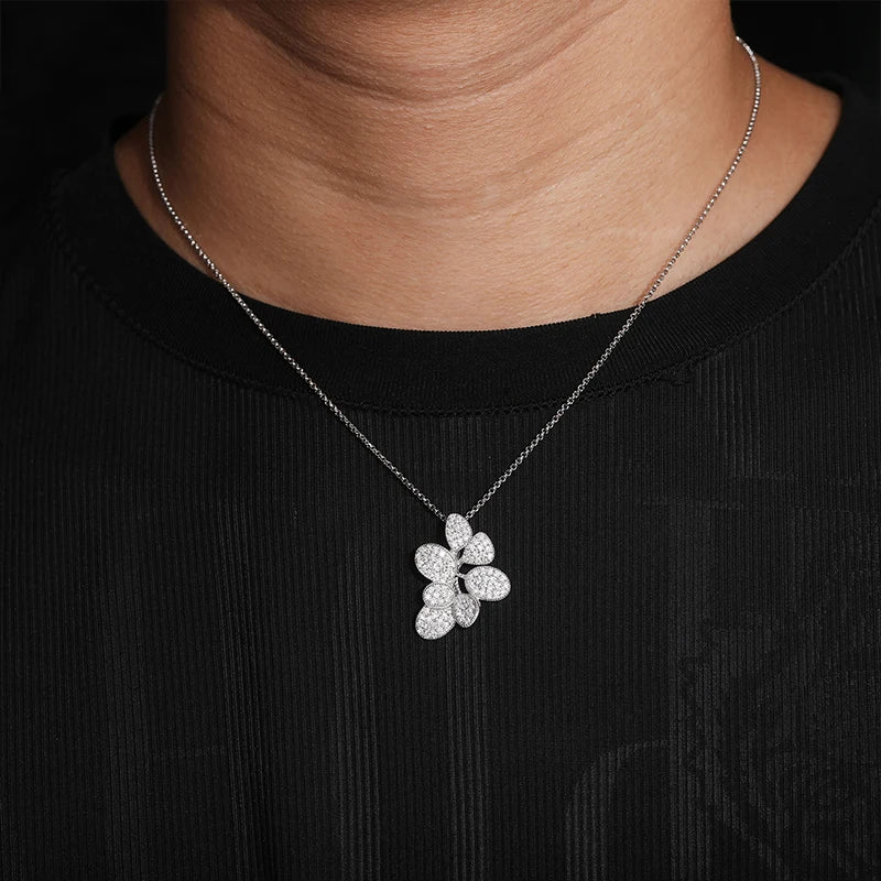 D VVS1 Moissanite Pendant Necklace in 925 Silver