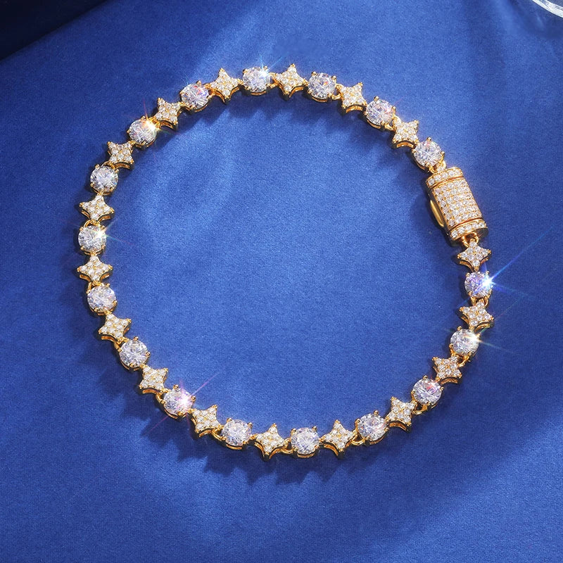Iced Out Bracelet, 6mm 8mm or 10mm in 925 Silver