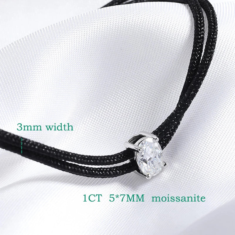 Oval 5x7mm Moissanite Rope Bracelet, 5 Colours, S925