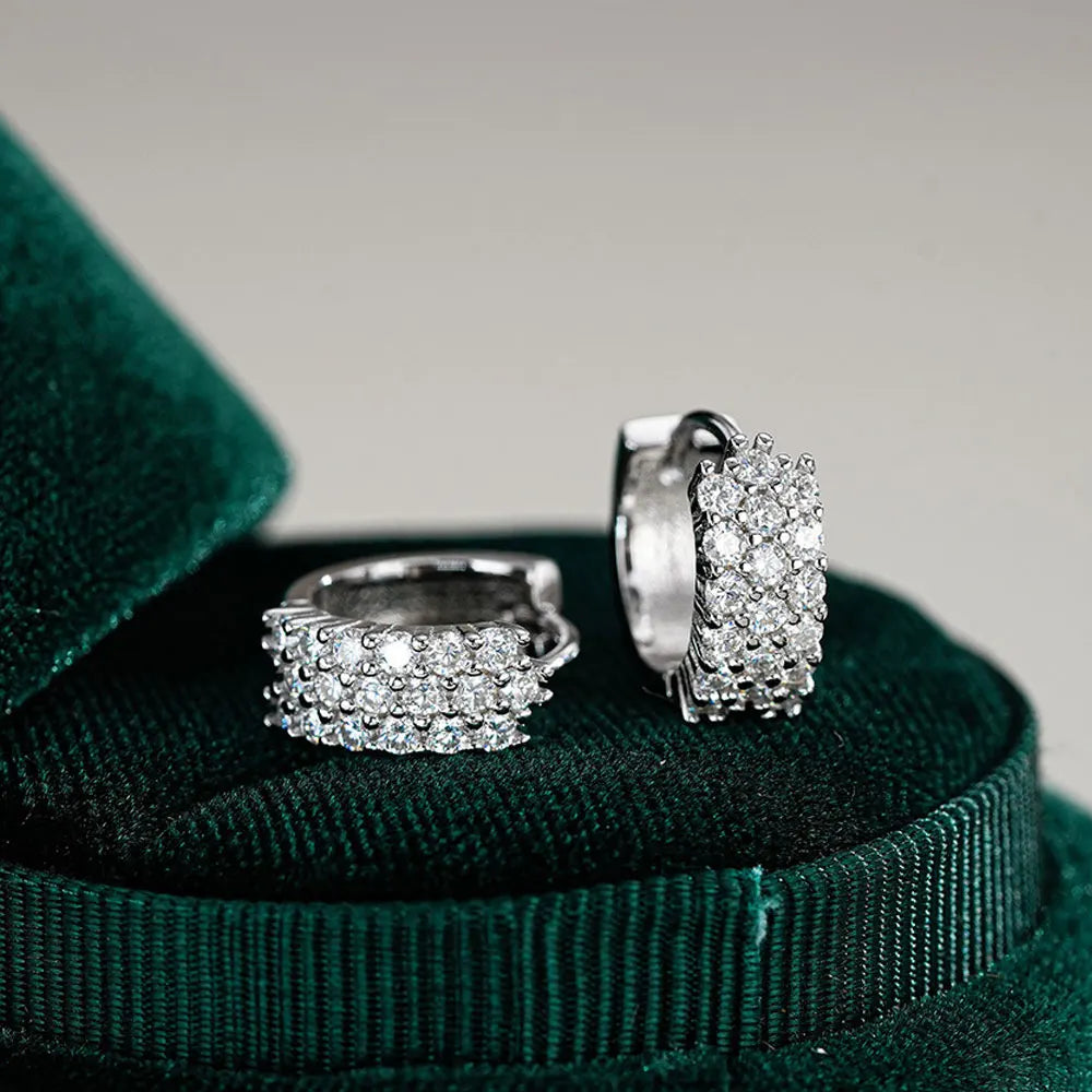 GRA Moissanite Hoop Earrings, 1.2mm to 2mm in s925